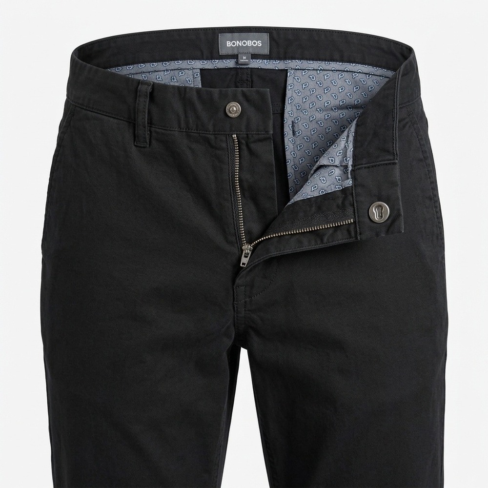 Bonobos Chinos Men 38x30 Slim Fit Black Stretch Cotton‎ Twill Pants 14870-BK438